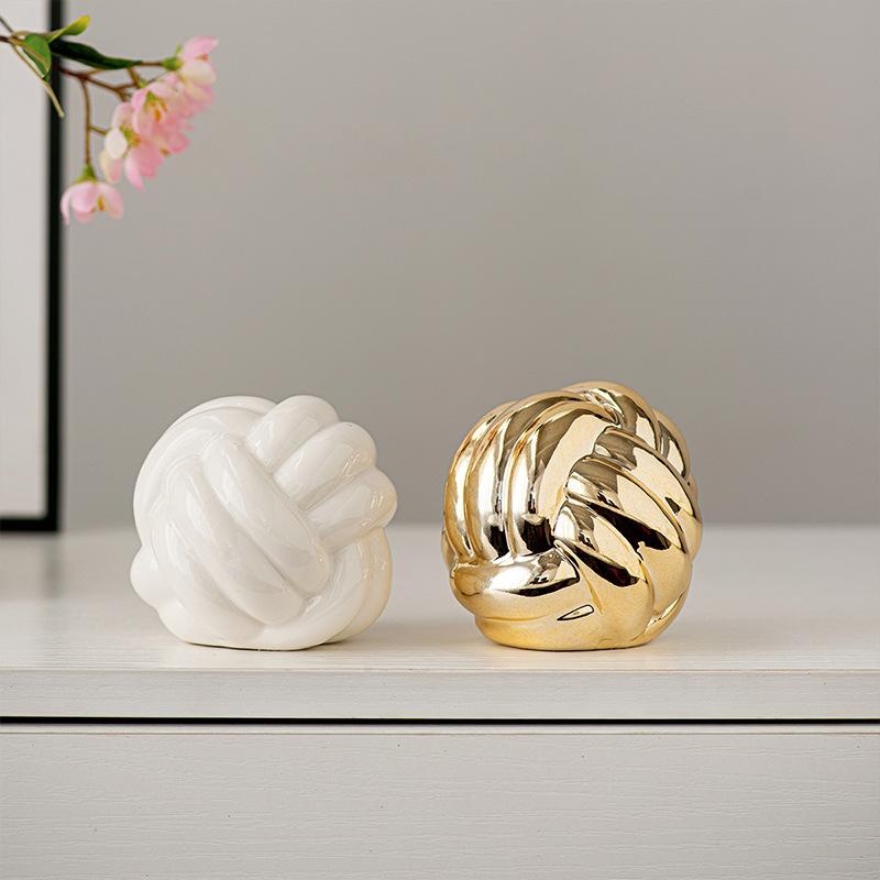 Nordische Keramik Kugel Statue Ornament Gestreift Modern Schreibtisch Foyer Raum Dekor High-End Heimkunst Dekoration Party Dekoration