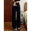 Fleece Thickened White High Street Loose Wide Leg Jeans Women's High Waist Versatile Skinny Straight Floor Mopping Pants