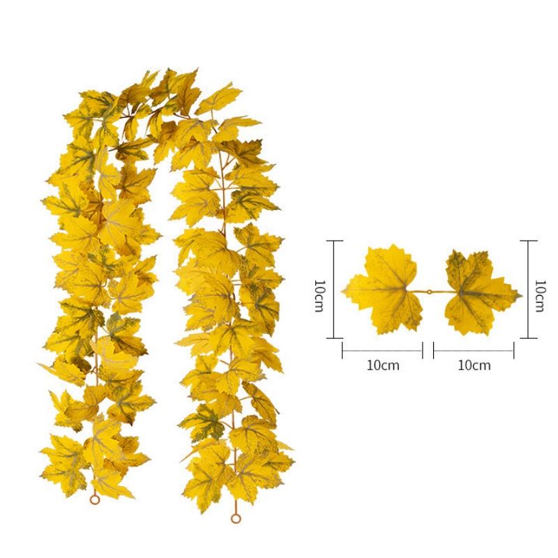 Fall Maples Leaves Garland Simulation Maple Leaf Pumpkin Berry Vine Wreath Thanksgiving Halloween Christmas Fireplace Decoration