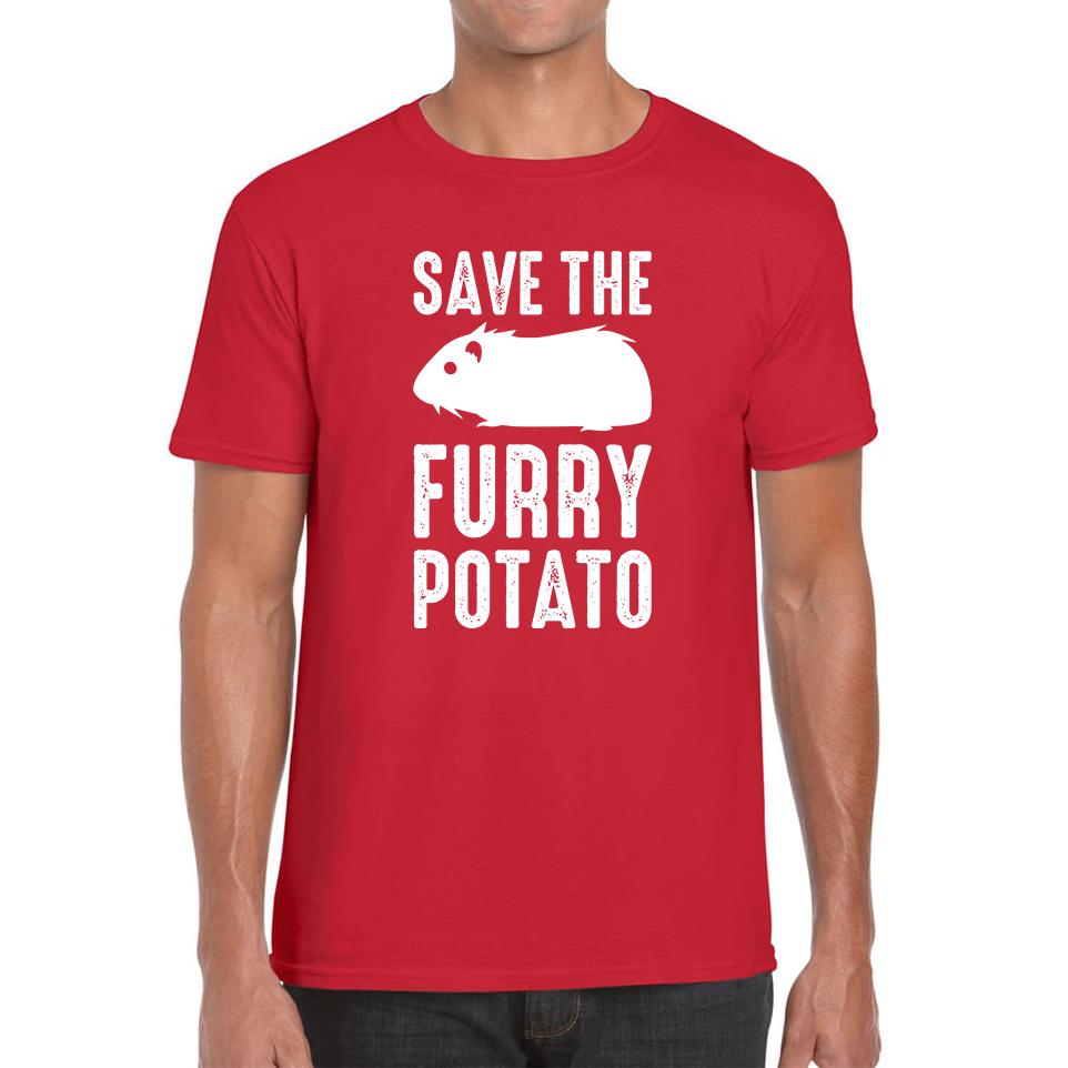 Save The Furry Potato Funny Guinea Pig Unisex Mens T Shirt Womens Tops Tees 4XL