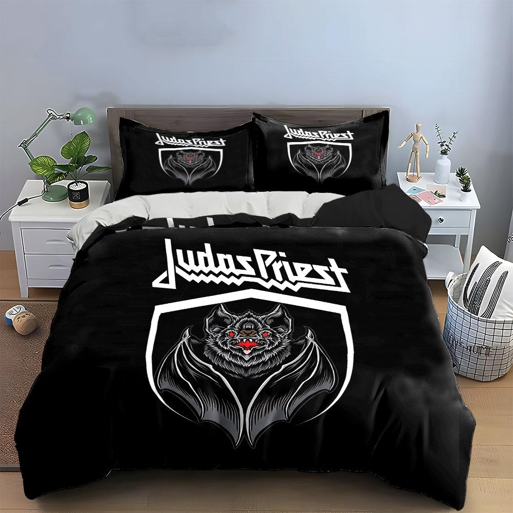 Black Gothic Bat Bedding Set Bedding Duvet Cover Set Duvet Cover Pillowcases  (1 * Duvet Cover 2 * Pillowcases, Without Duvet Insert)