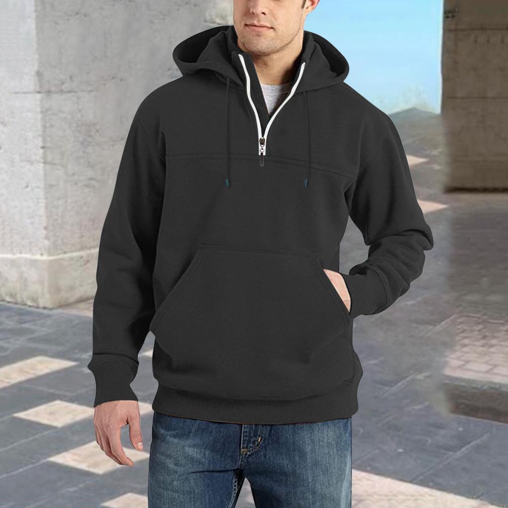 Herren Stehkragen Reißverschluss Kapuzenpullover Sport- und Freizeit-Hoodie