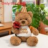 Cute Teddy Bear Hugging Flower Soccer Reading Cartoon Plush Toy For Kids Gift