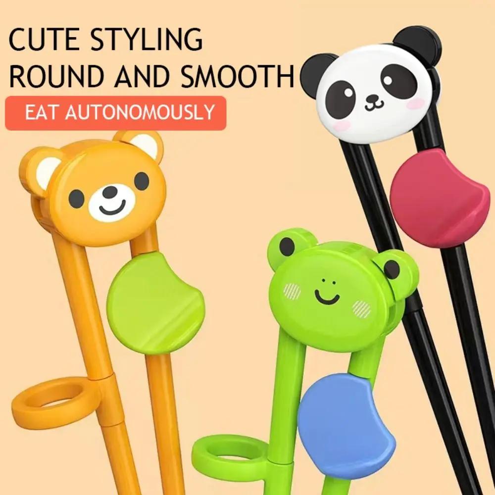 Cartoon Bear Frog Training Chopsticks Auxiliary Holder Collet Anti Slip Children Practicing Chopsticks Elastic Rubber