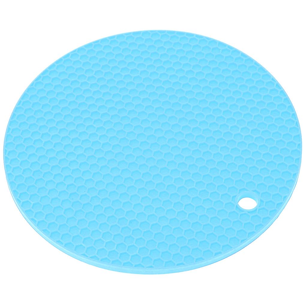 Round Shape Mat Food Grade Thickened Silicone Placemat Insulation Pad Microwave Oven MatBlue