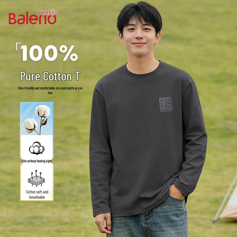 Baleno Men's Cotton Long-Sleeve T-Shirt