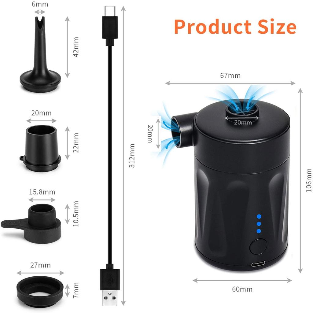 Multifunctional Electric Inflatable Pumps Rechargeable Powerful Efficient Quickly Inflating Tool For Airs Mattress Swimming Ring
