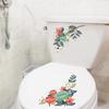 1Piece Flower Mural Toilet Stickers Bathroom Decoration Stickers Bathroom Decors Self-adhesive Paintings Removable PVC Sticker