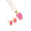 Unique Cats Necklace with Matching Earrings Alloy Texture Fashion Ear Studs Great for Casual and Various Occasions