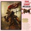 500/1000pcs Puzzle Game (Golden Armor Beast Head War Soul Wielding Halberd Stepping City) Suitable for Living Room Decoration, Wedding Home Arrangemen