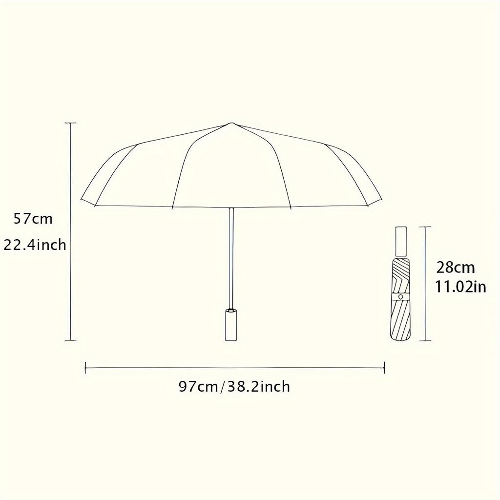 Automatic Open/Close Umbrella with One-Touch Button - Van Gogh Starry Night Design, Compact Folding Umbrella with 8-Rib Strong