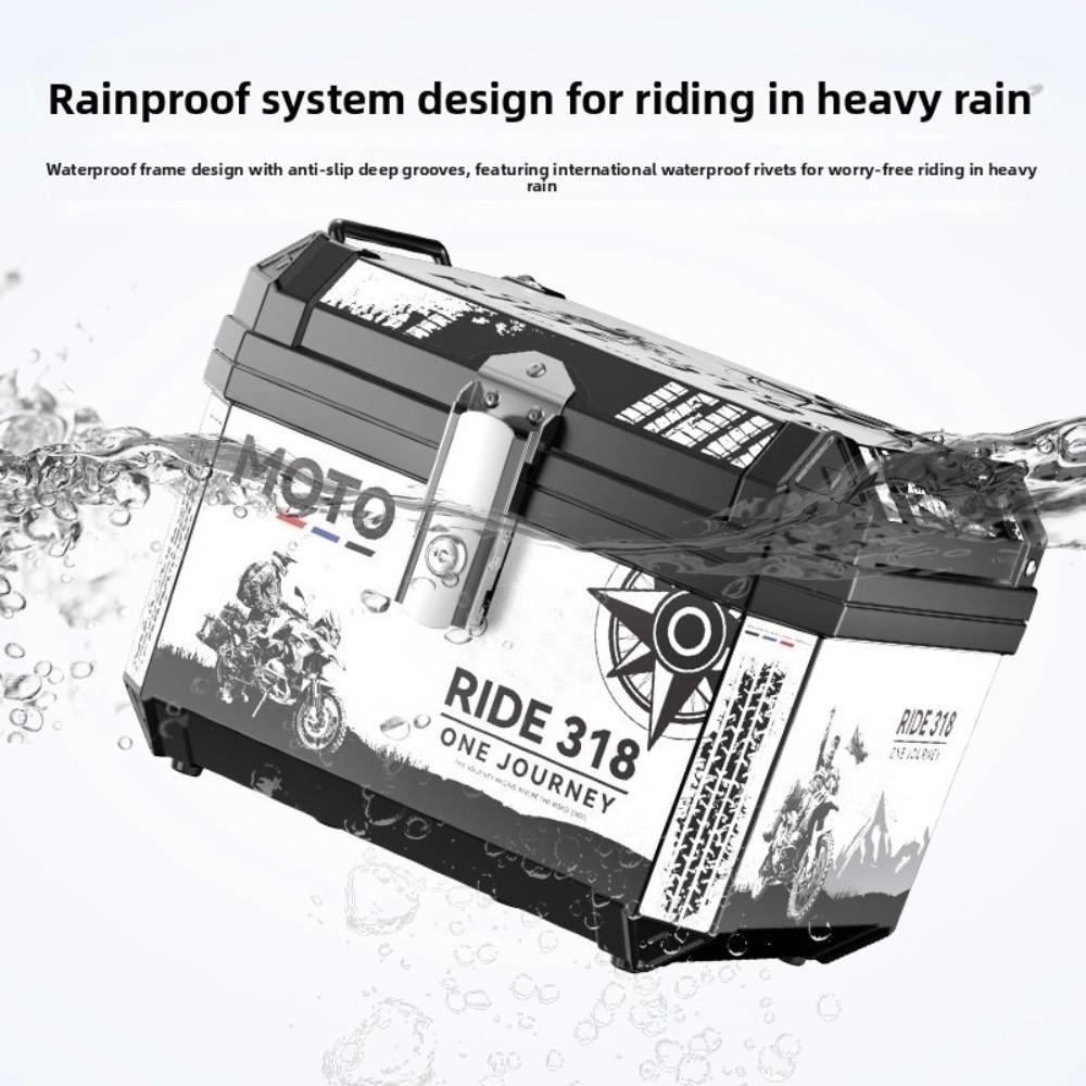 45L Capacity Motorcycle Trunk Thickened Electric Vehicle Durable Storage Storage Box Universal Fit