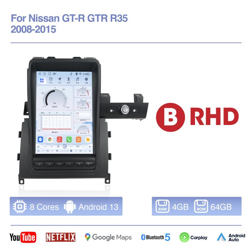 

10.4inch Android13 For Nissan GT-R GTR R35 2008-2015 Car Multimedia Video Player GPS Navigation AUTO Radio 4G Carplay 360 Stereo