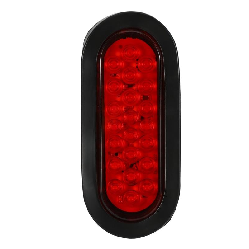 New!2Pcs 6 Inch Oval Red 22 LED Truck Taillight Transparent Reversing Tail Light For Truck Trailer Warning Light