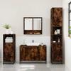 3 Piece Bathroom Furniture Set Smoked Oak Wood Based Material