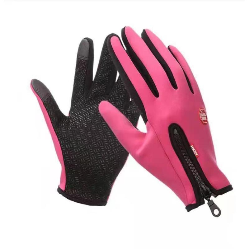 Riding Winter Touch Screen Motorcycle Gloves for Men Plus Velvet Waterproof Women Windproof Warm Ski Full Finger Zipper Outdoor