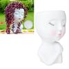 Face Flower Pot Eyes Closing Girl High Density Resin Drainage Hole Multi Purpose Head Planter Pot for   Garden Home