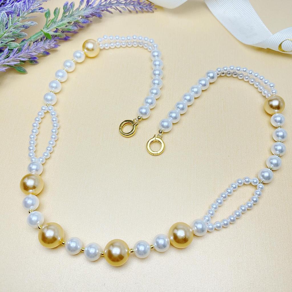 S925 Sterling Silver Gold-Tone Multifunctional Pearl Necklace with Light Luxury Style – 2025 Women's Choker