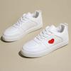 Spring Autumn Pure White Casual Sports Shoes Breathable Microfiber Women's Flats Korean Style Versatile Student Flat Sneakers