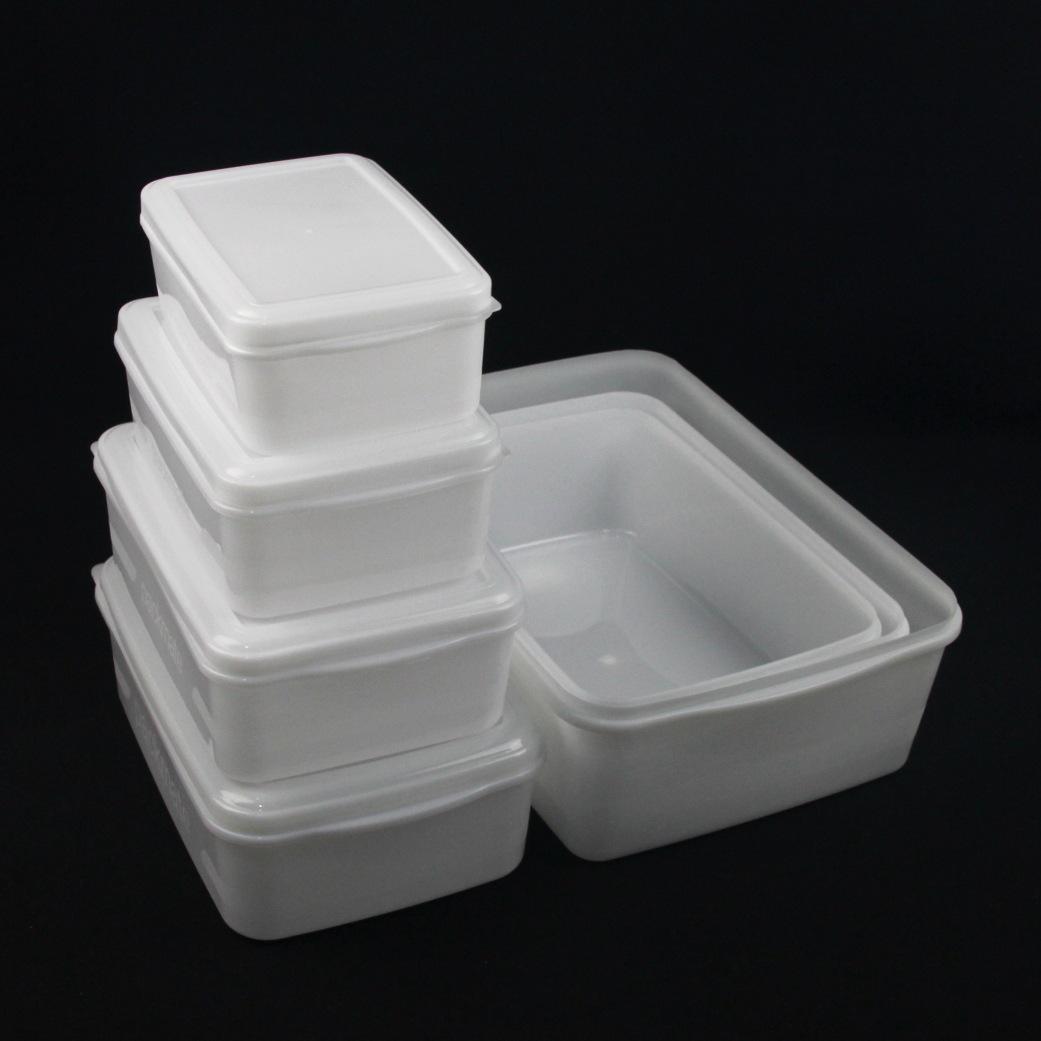 Large White Plastic Food Storage Container for Refrigerator 2L 22.7x15.2x8.6cm