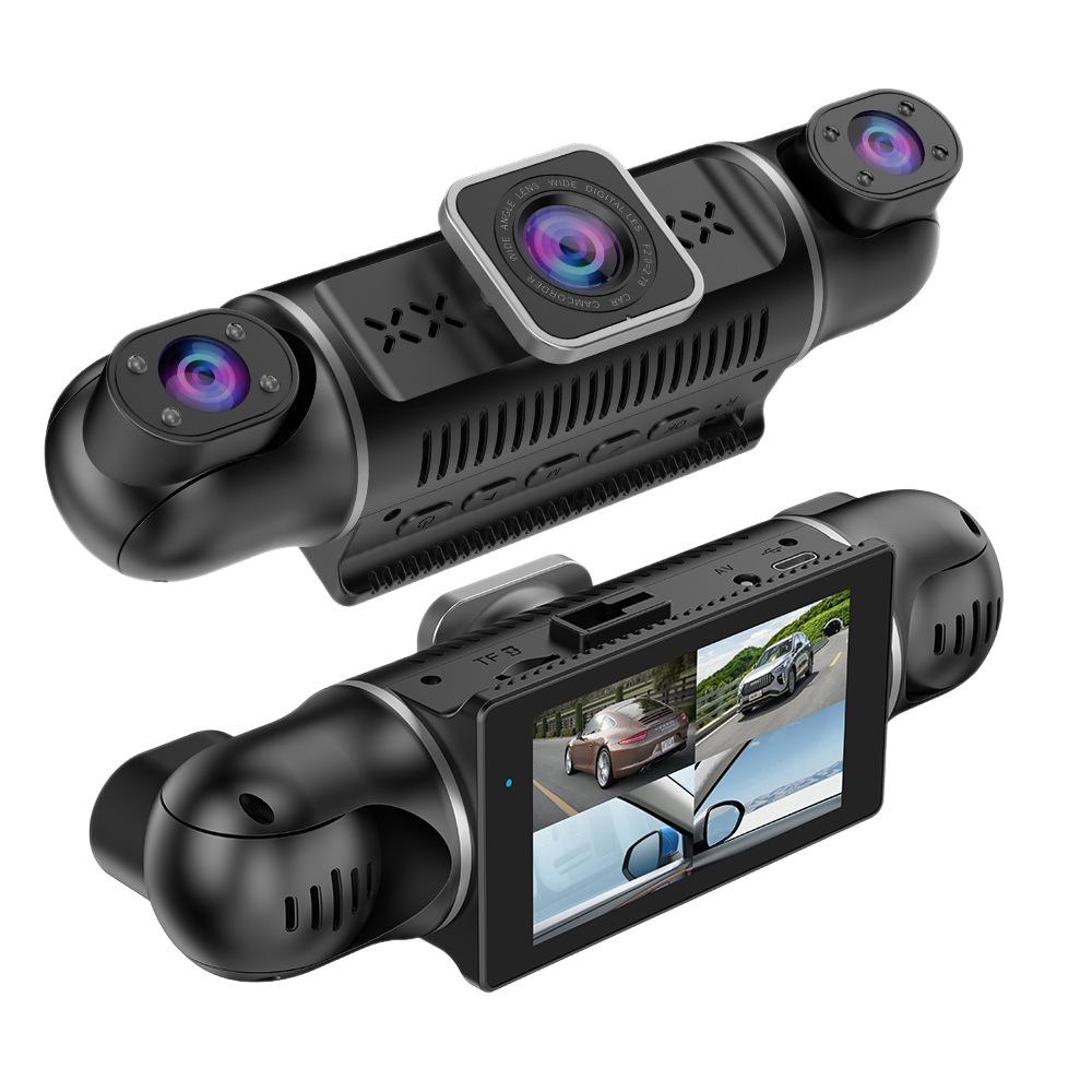 1080P Quad Dash Cam, 4-Channel 4-Screen Display, WiFi, Phone Sync, GPS, Rear View, Night Vision, Wide Angle
