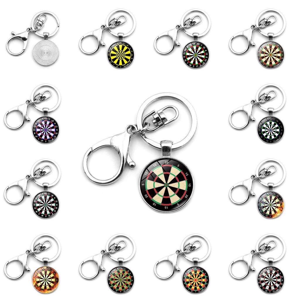 Dartboard Keychain Car Pendant Creative Gift Metal Lobster Clasp Key Ring Modern Minimalist Design