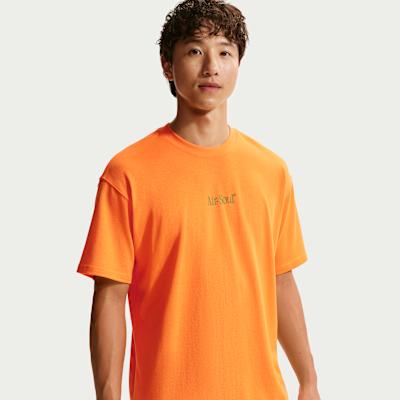Nike T Shirts Men s Orange Crew Neck Thin S