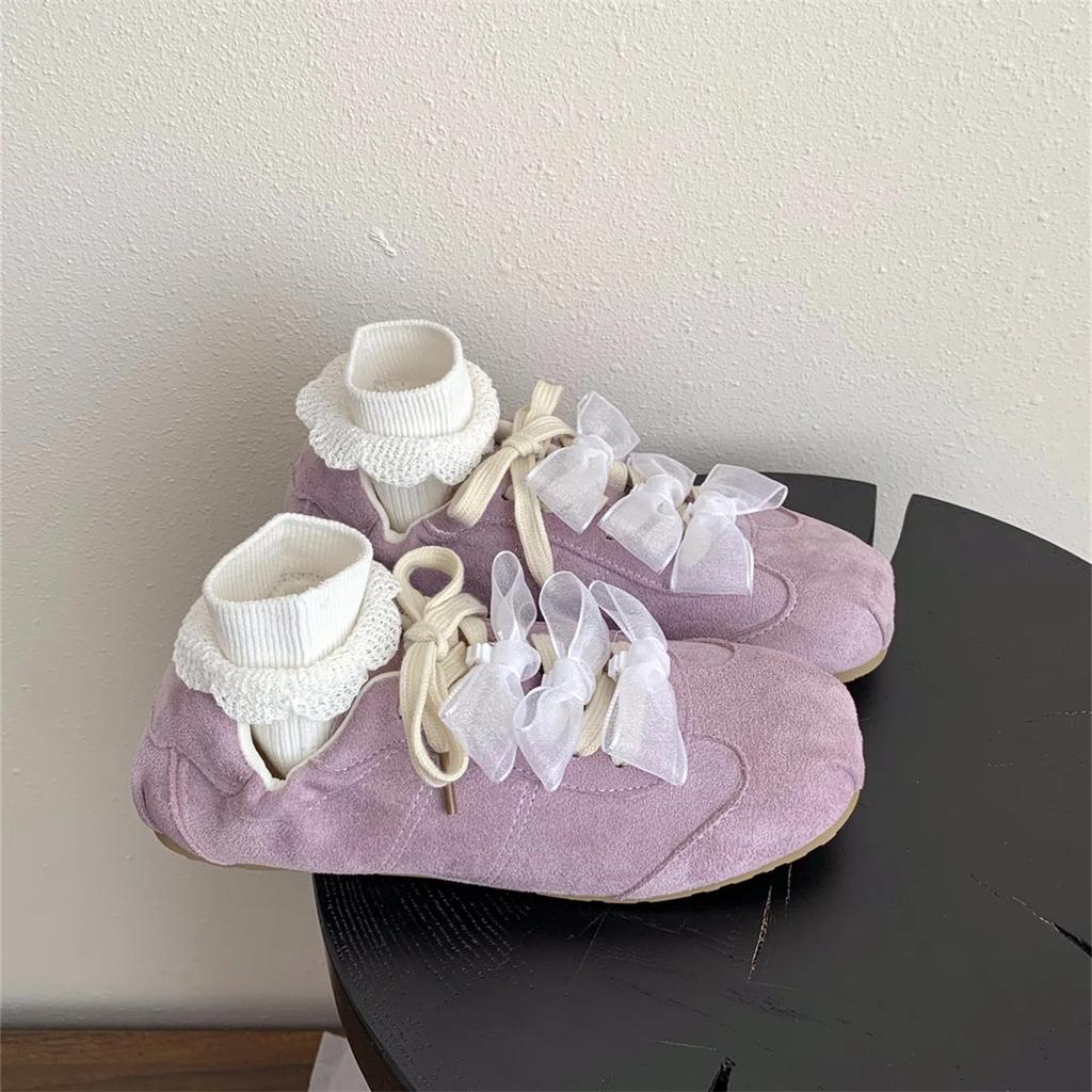 Fashion Fashion Sweet Bow Flat Casual Shoes 2025 Spring Ballet Style Fairy Fashion Shoes