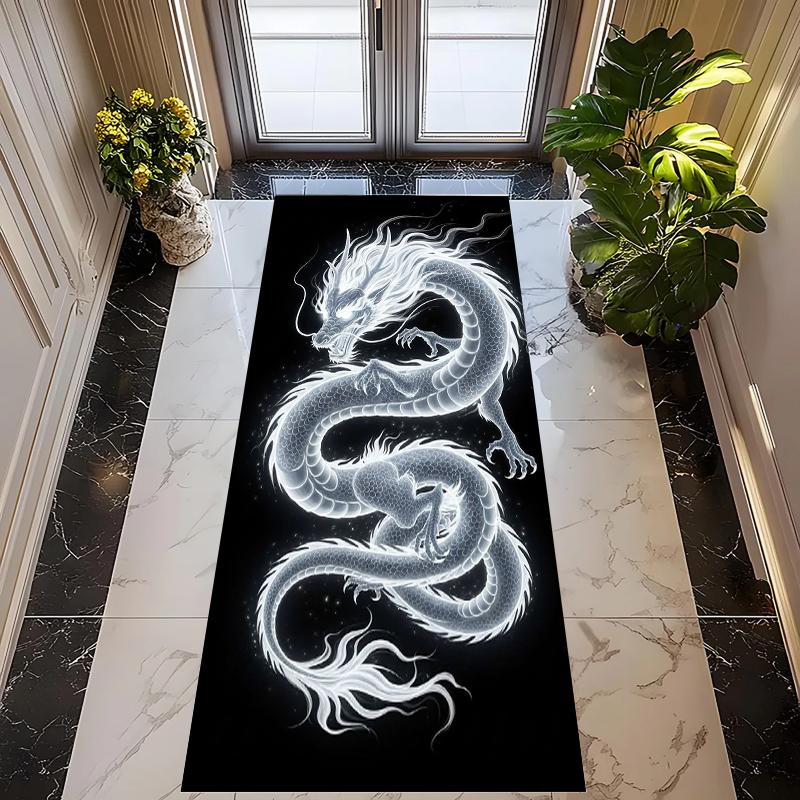 

Oriental Dragon Floor Mat Rugs Carpets Home Decoration Non Slip Washable Hallway Mat Anti Fatigue Chinese Style Gold 40X120CM