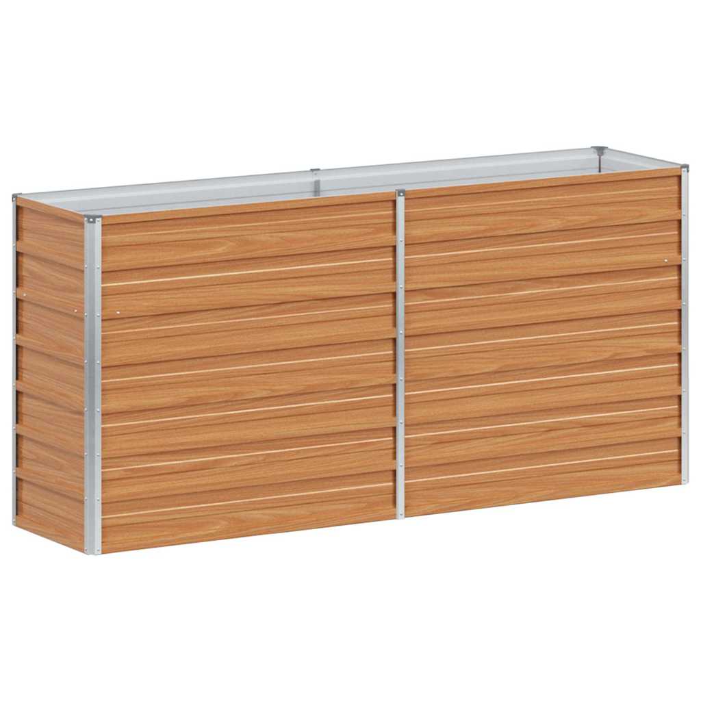 Raised Bed Light Brown 160 x 40 x 77 cm Galvanized Steel