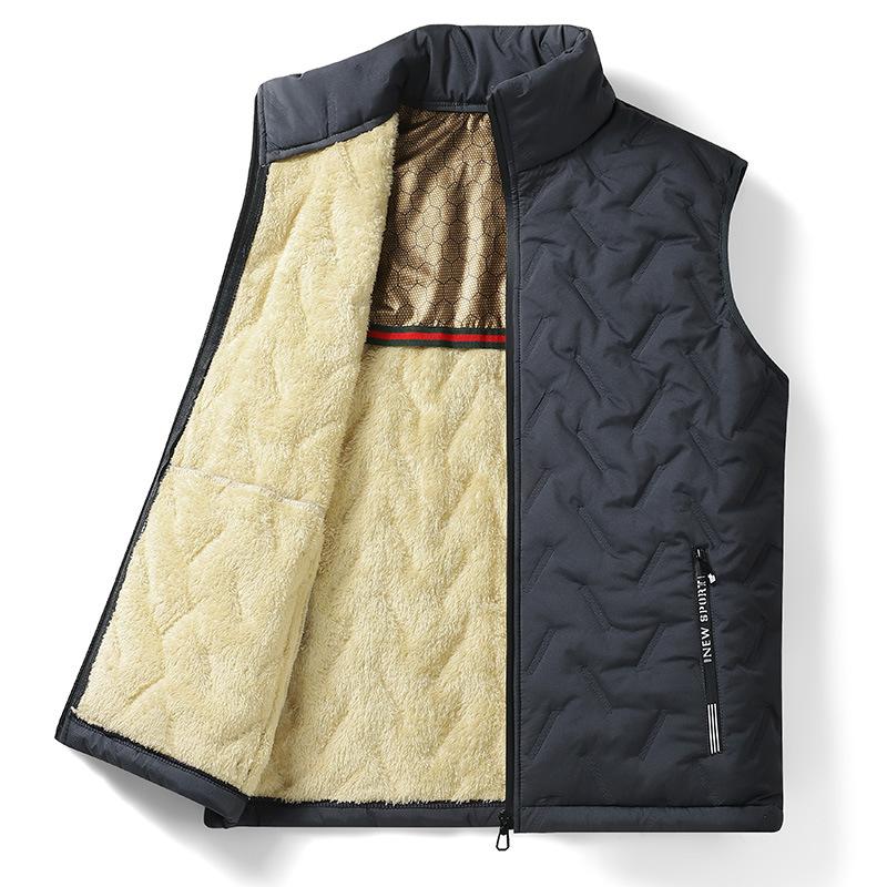 Plus Size Cotton Vest Men Plus Velvet Padded Warm Autumn and Winter Wear Vest Jacket Coat Fat Fat Guy.