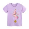 European & American Style Cartoon Print Girls' Cotton T-shirt - Short Sleeve, Summer Fashion for Toddlers