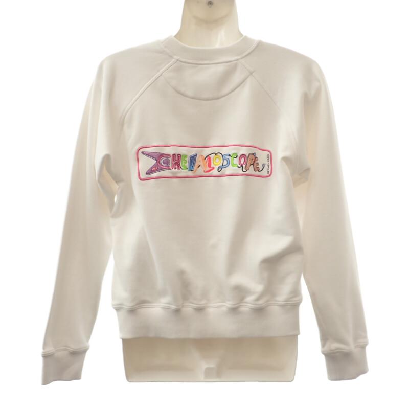 HERMES  3E4626DA 36  Sweat White/neon Cotton Mens