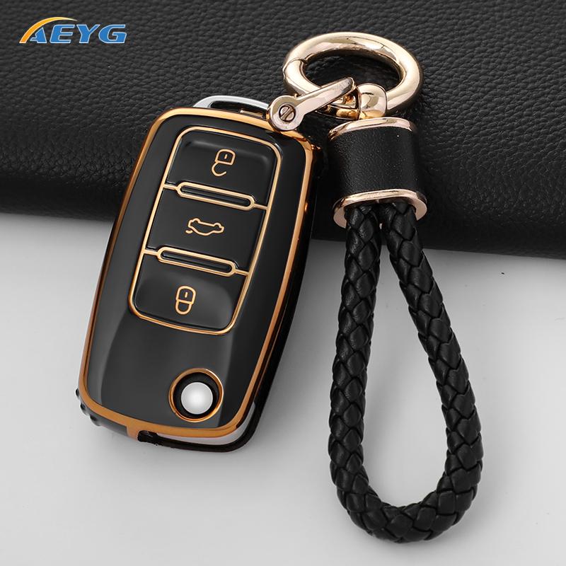Autoschlüsselhülle für Volkswagen VW Polo Golf Passat Tiguan Beetle Caddy T5 Up Eos Skoda Octavia Seat Leon Altea