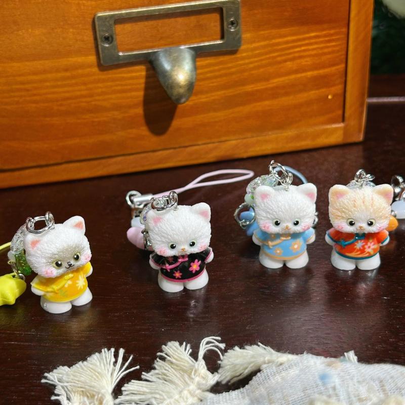 Catena per Telefono Gatto Siamese Dolce Carino Cinturino Ciondolo Stella Gattino Cartone Animato 3D Ornamento da Appendere per Borsa