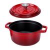 Dutch Oven Round Double Eared Enamel Pot with Lid Double Handle Design for Bread Baking