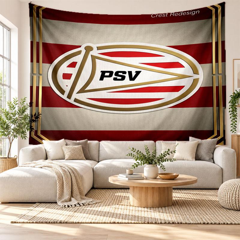 PSV Eindhoven FC Wall Tapestry, Soft Fabric Wall Hanging, Decorative Backdrop For Bedroom Home Wall Art