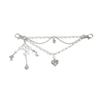 Sweet And Cool Imitation Pearl Beaded Bag Pendant, Creative Love Bow Fringed Bag Chain Pendant