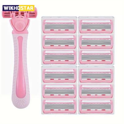 Razor for Women 6-Layer Blade Leg Hair Underarm Shaving Knife 6-layer Blades Razor Cross-border Spot Manual Razor Leg Shaver