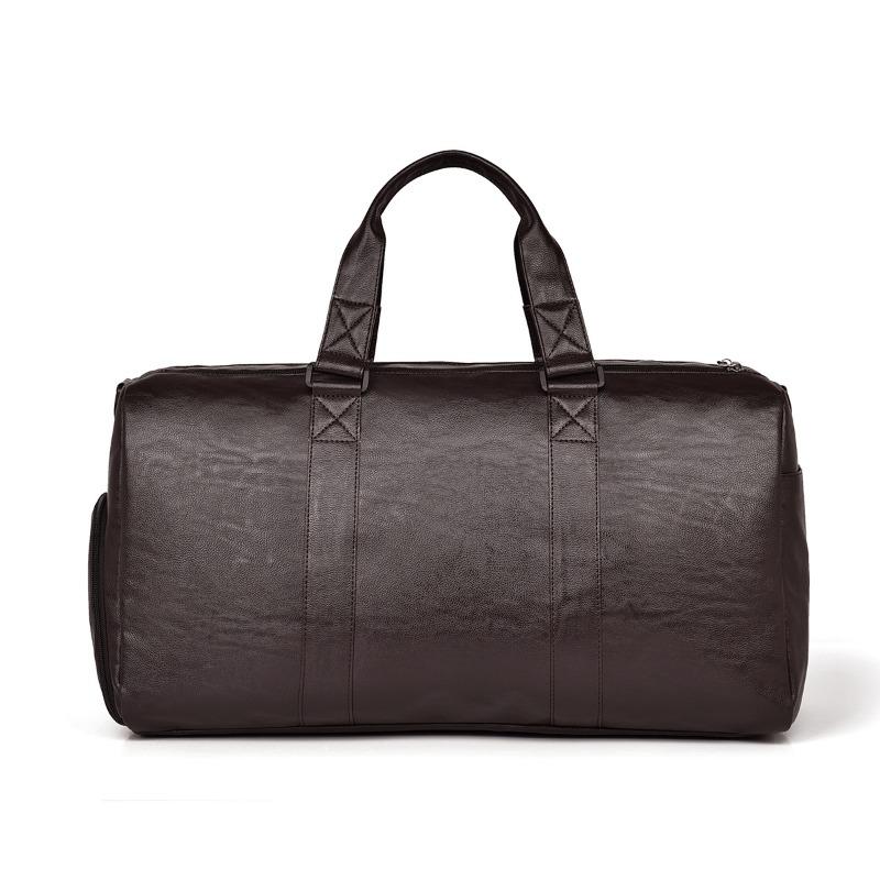 Leisure travel handbag dry and wet separation pu shoe compartment large capacity sports wear-resistant travel bag