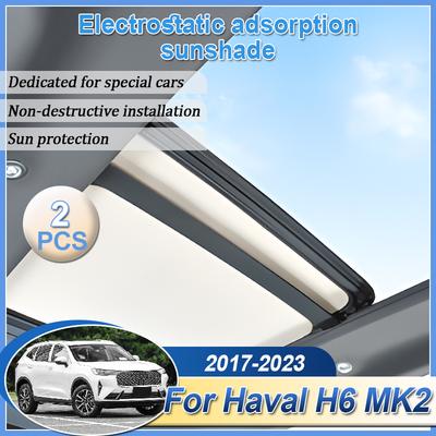 Sunroof Sunshades For Haval H6 MK2 2017-  Car Electrostatic Suedes Silicone Glass Sun Protection Covers Auto Accessories