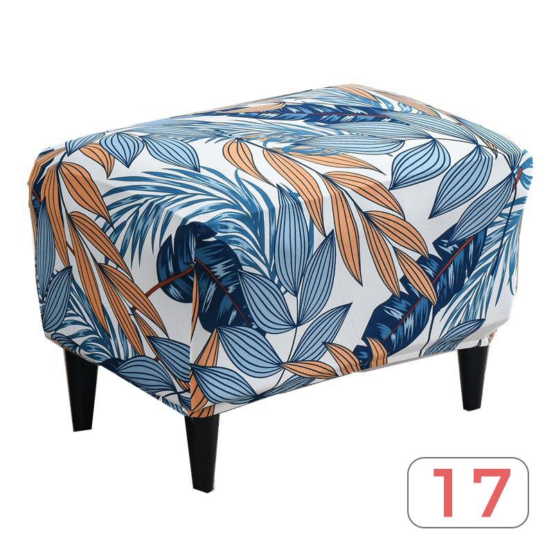 Nordic Style Ottoman Covers Spandex Rectangle Stool Cover All-inclusive Footstool Covers Furniture Protector Sofa Footrest Cover
