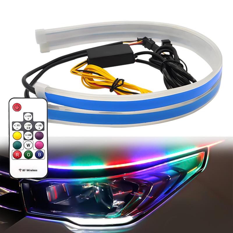 Car LED flashing daytime running lights with flowing water turning lights, multi-function car daytime running lights, no disasse
