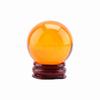1Pc Asiático Raro Natural Quartzo Âmbar Cor Cristal Cura Bola Esfera 40mm + Suporte
