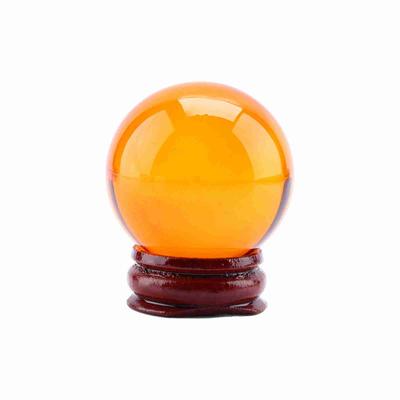 1 sfera di cristallo curativo di quarzo naturale asiatico raro color ambra da 40 mm + supporto