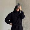 Autumn and Winter Casual Suit Women's Fashion Street Style Sweater Sports Suit Half Open Pocket Jumper Trousers Women