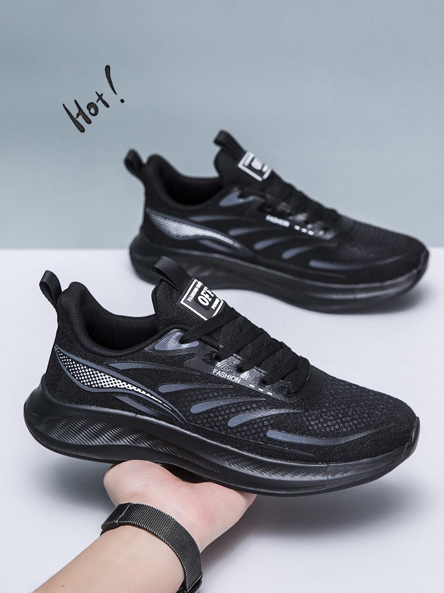 

Новые сетчатые дышащие кроссовки, пара универсальных кроссовок с мягкой подошвой, повседневная обувь корейской версии, модные кроссовки для бега на открытом воздухе, не боящиеся холода 44 чёрный