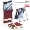 For Samsung Galaxy Z Flip 7 Case Luxury PU Leather Middle Hinge With Stand Protect Back Cover Case For Z Flip 7 Phone Shell