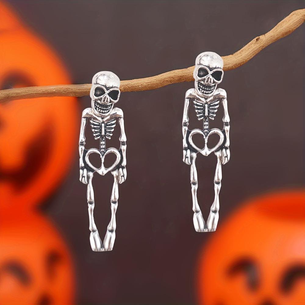 

Серьги в готическом панк-стиле, 3D дизайн скелета, металлический сплав, идеально подходят для Хэллоуина и вечеринок