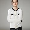 2024 Women's Luxury Round Neck Color Block Cashmere Cardigan Sweater